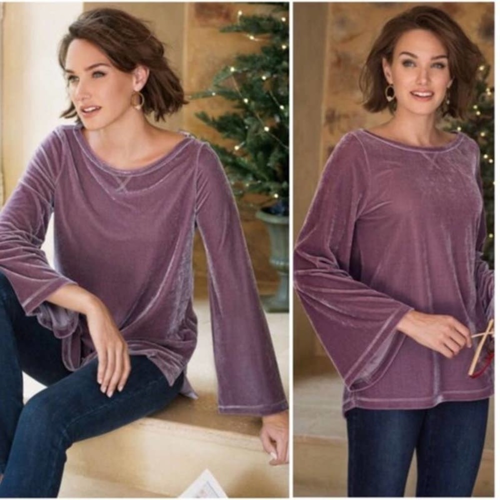 Soft Surroundings Capulet Velvet Top Plum Quartz